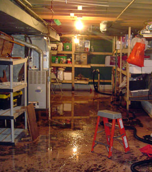 a flooded home in Helena